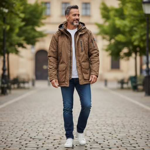 Téli meleg vadász kabát barna színben