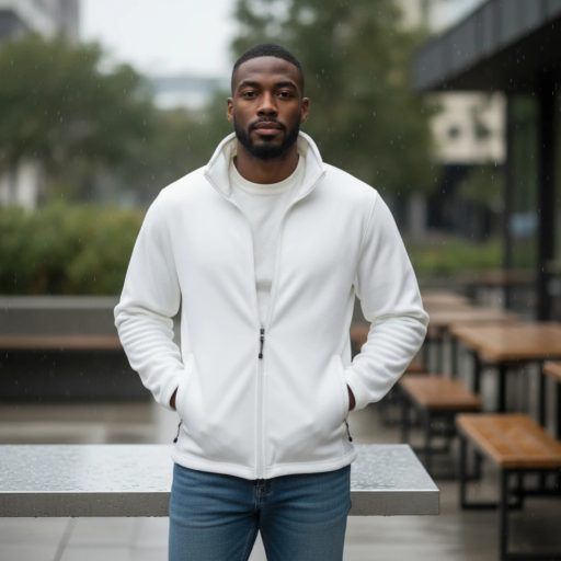 Fehér polár kardigán