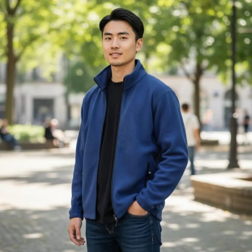 Sötétkék polár kardigán