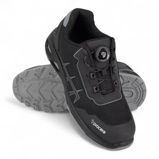 Lotus S1PS gyorsfűzős félcipő - fekete-szürke