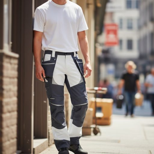 Sara Cottonflex deréknadrág - fehér - szürke