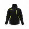 Sara Comfort Winter bélelt softshell hosszú kabát fekete - sárga