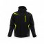 Sara Comfort Winter bélelt softshell hosszú kabát fekete - sárga