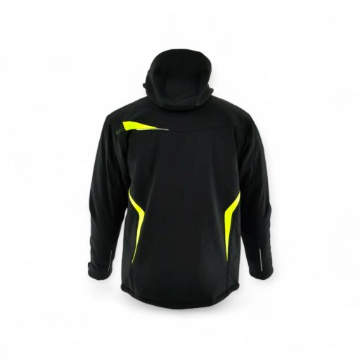 Sara Comfort Winter bélelt softshell hosszú kabát fekete - sárga