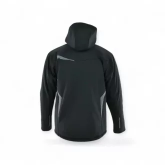   Sara Comfort Winter bélelt softshell hosszú kabát fekete - szürke