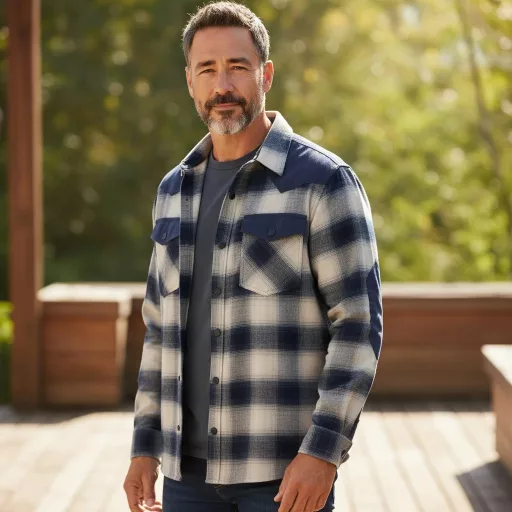 Sara Western Rancher flaneling - navy kék - szürke kockás