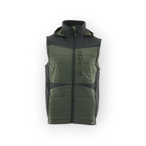 Sara Comfort Plus Hybrid kapucnis bélelt mellény fekete - zöld