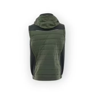   Sara Comfort Plus Hybrid kapucnis bélelt mellény fekete - zöld