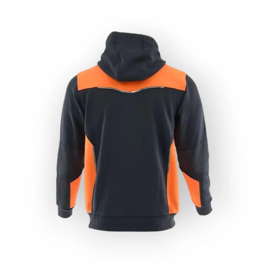 Sara Comfort Plus kapucnis pulóver s.szürke - narancs