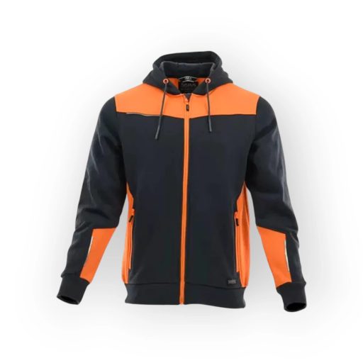 Sara Comfort Plus kapucnis pulóver s.szürke - narancs