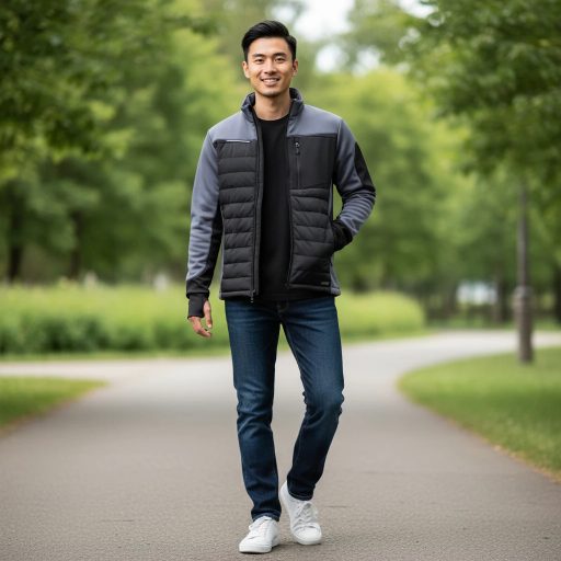 Sara Comfort Plus Hybrid cipzáras pulóver fekete - szürke