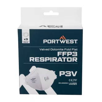   Portwest FFP3 szelepes Dolomit összehajtható lapos maszk (3 db)